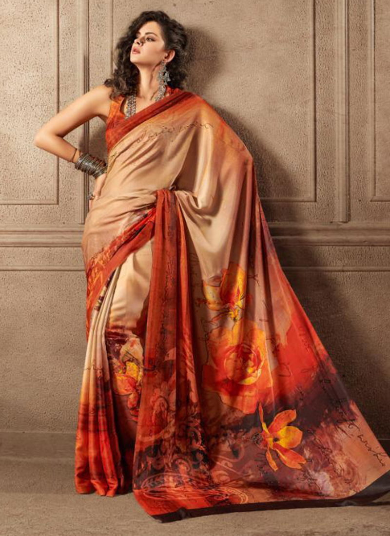New Satin Designer Digital Printed Sarees Collection